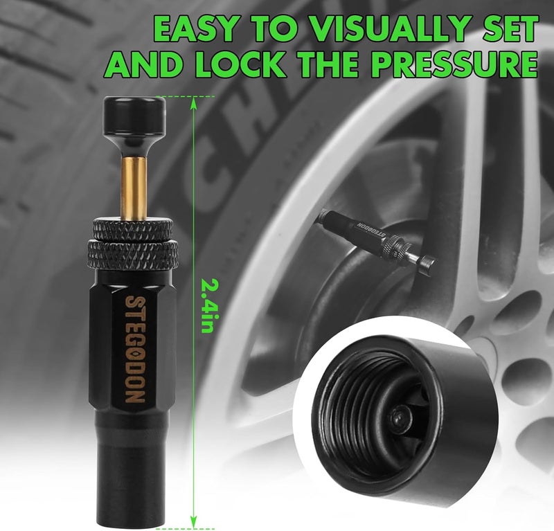 STEGODON Adjustable Auto-Stop Tire Deflator Valve Kit (10-30 PSI) 4 PCS Tire Air Down Tool for Off-Road Jeeps, Trucks, SUVs Offroad 4x4 Accessories with Storage Pouch - Image 3